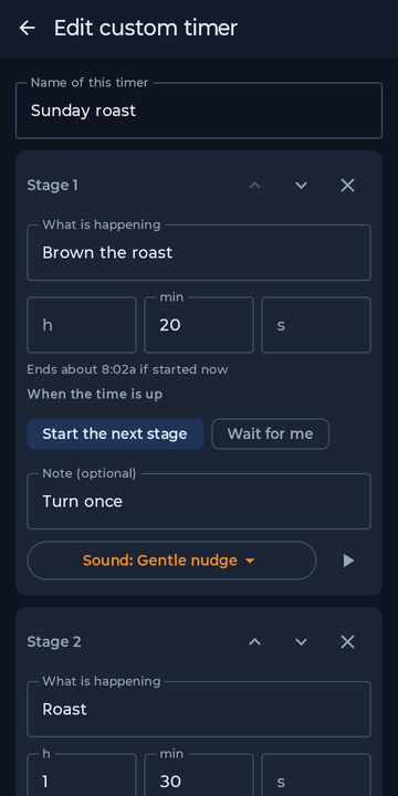 Editing a custom timer