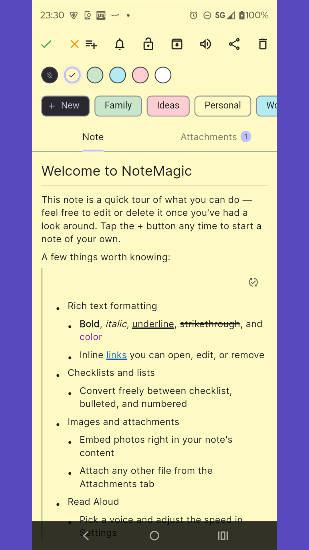 NoteMagic rich text note